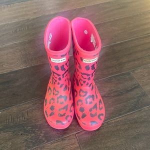 HUNTER BOOTS TODDLER PINK LEOPARD PRINT